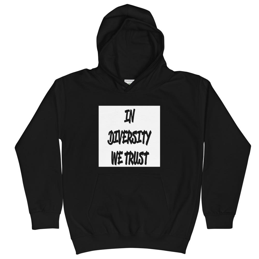HYBRID NATION KIDS 'IDWT' HOODIE Kids Sweatshirt Printful Jet Black XS