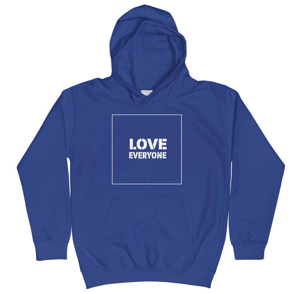 HYBRID NATION KIDS 'LOVE EVERYONE' HOODIE Kids Sweatshirt Printful Royal Blue XS