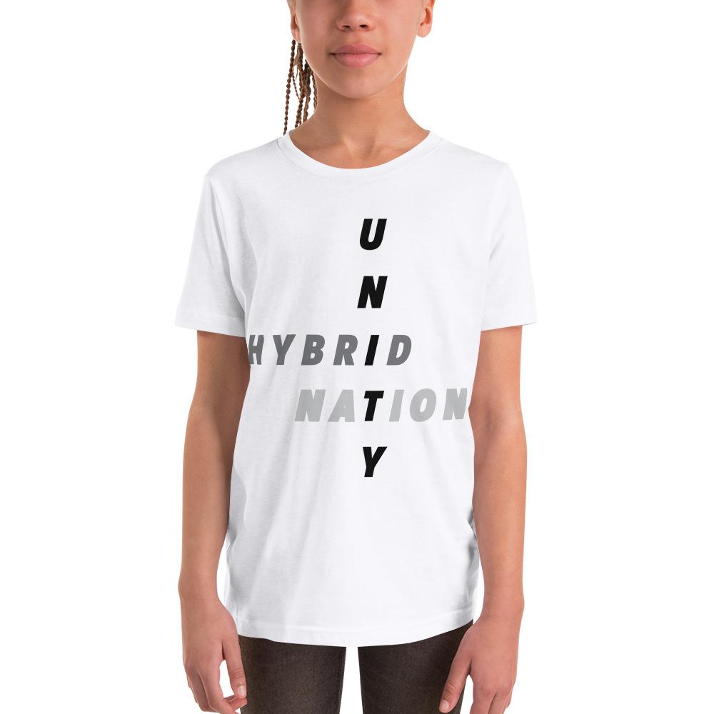 HYBRID NATION KIDS S/S "UNITY" TEE Kids T-Shirt Printful White S
