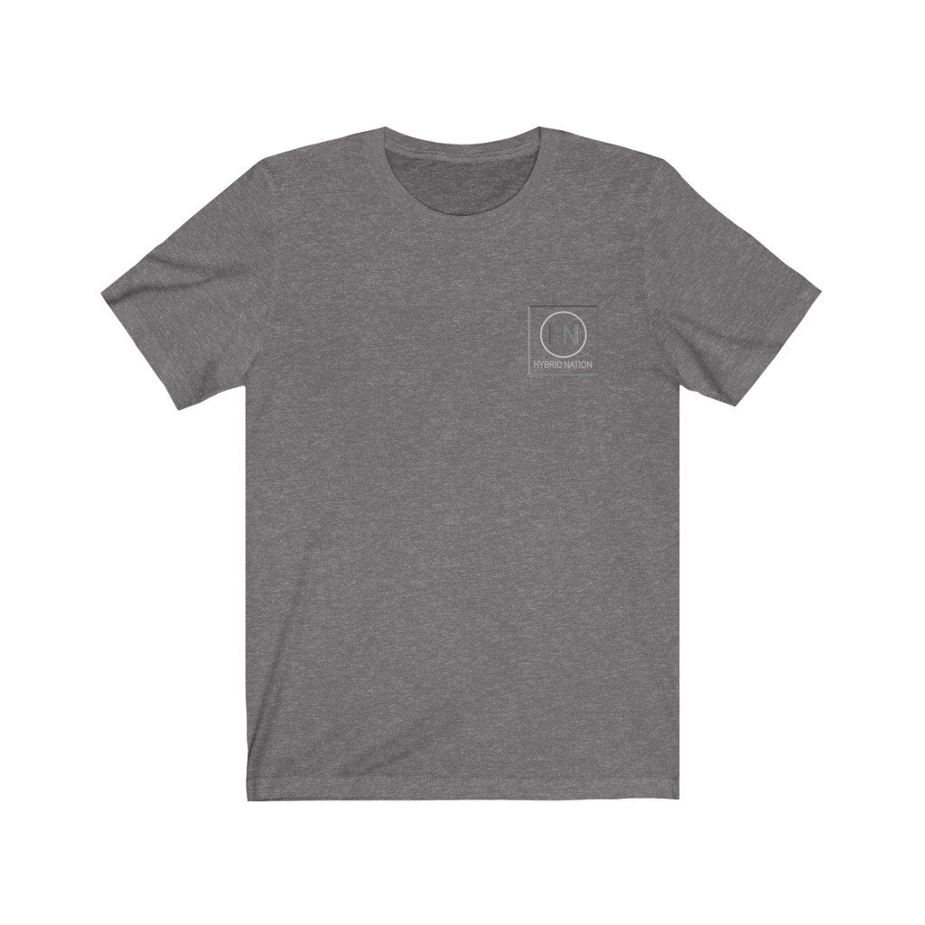 HYBRID NATION S/S LOGO TEE T-Shirt Printify Deep Heather XS