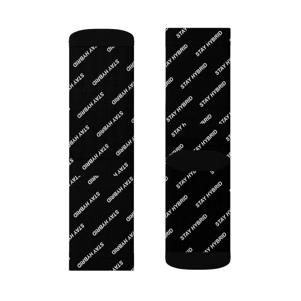 HYBRID NATION "STAY HYBRID" AOP SOCKS Socks Printify