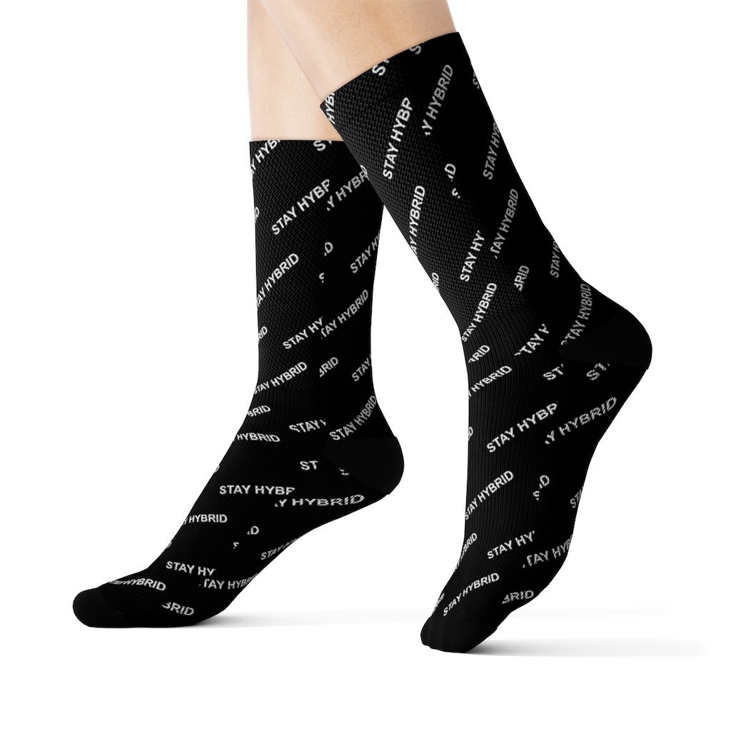 HYBRID NATION "STAY HYBRID" AOP SOCKS Socks Printify