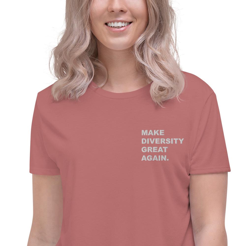 HYBRID NATION WOMEN MDGA CROP T-SHIRT Women's T-Shirt Printful Mauve S