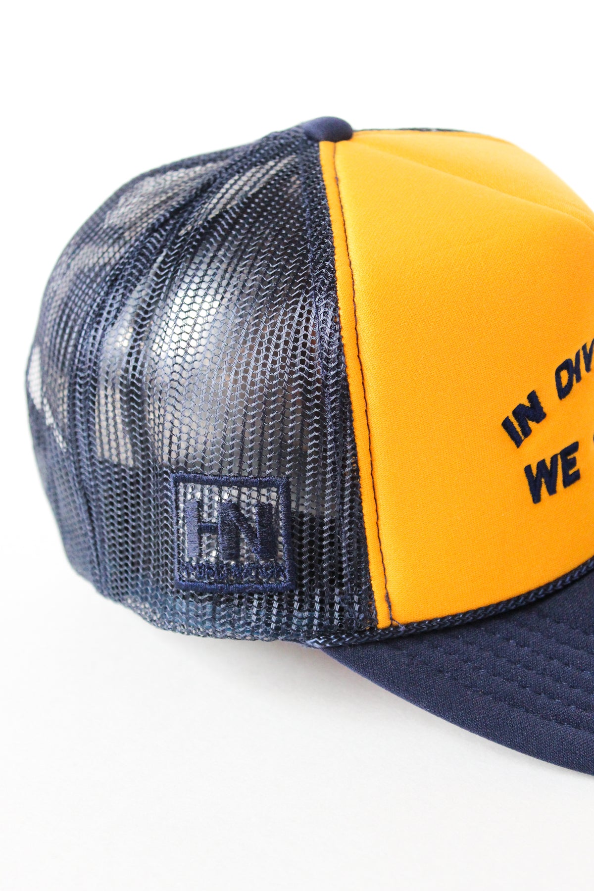 “PIGS FLY EAST” Trucker Hats - Blue, Yellow, Green Surfing Pig Trucker Hat, Sandhills Gold – SL Revival Co main image 3