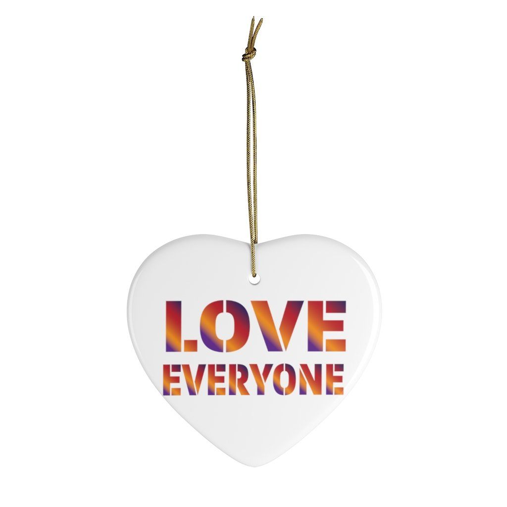 HYBRID NATION CERAMIC "LOVE EVERYONE" ORNAMENT Home Decor Printify Heart One Size 