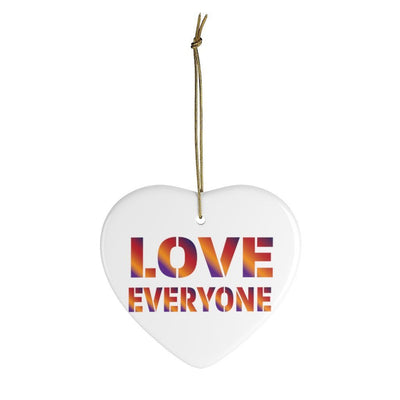HYBRID NATION CERAMIC "LOVE EVERYONE" ORNAMENT Home Decor Printify Heart One Size