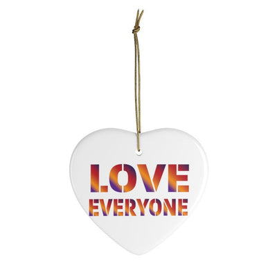 HYBRID NATION CERAMIC "LOVE EVERYONE" ORNAMENT Home Decor Printify Heart One Size