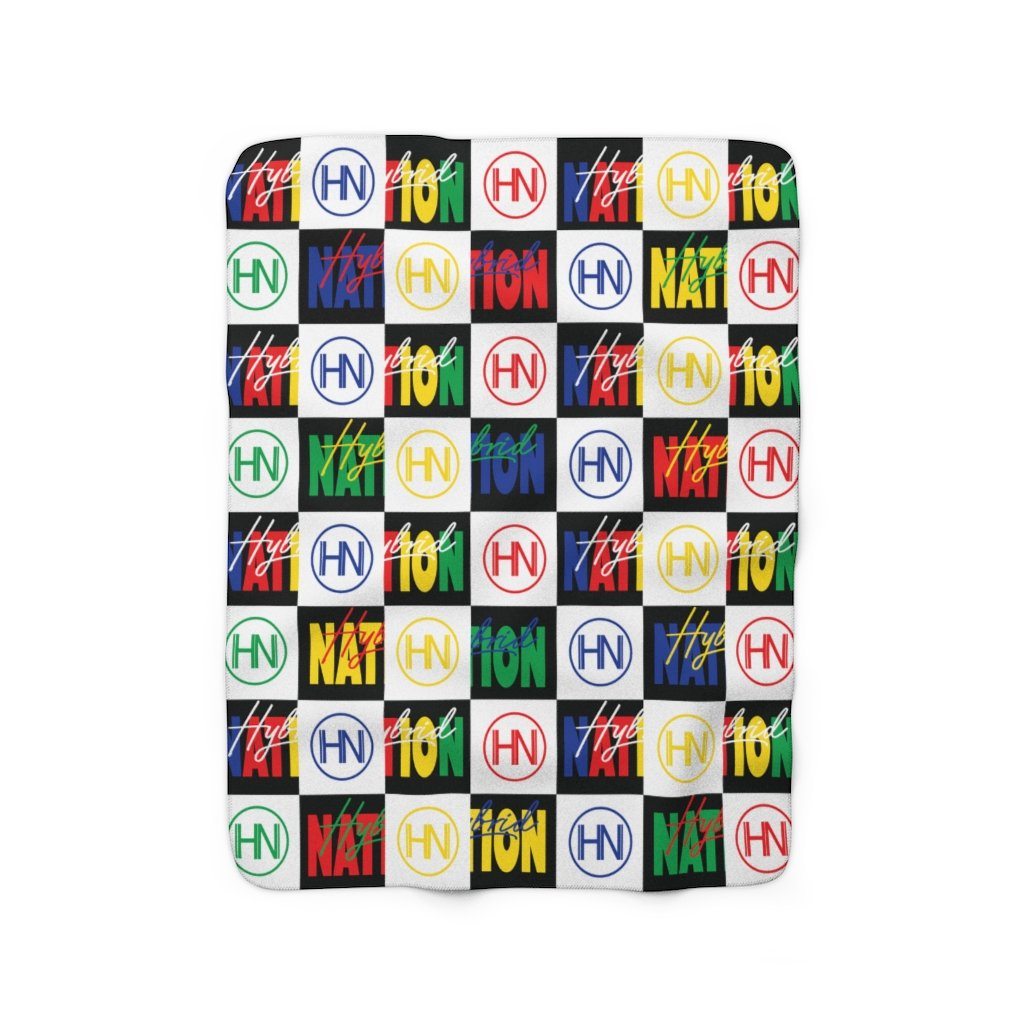 HYBRID NATION "FLAVORS" SHERPA FLEECE BLANKET Home Decor Printify 