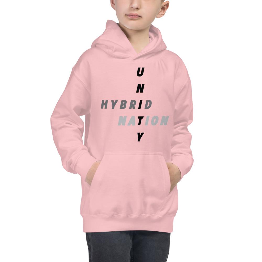 Hybrid Nation FW19 Kids 'Unity Hoodie' Kids Sweatshirt Printful Baby Pink XS 