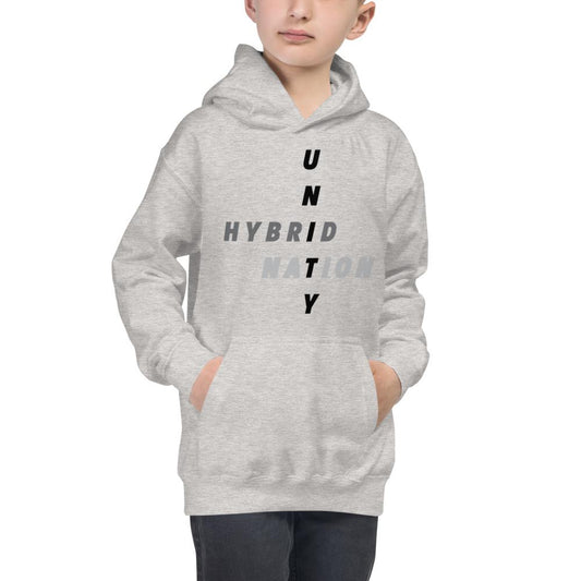 Hybrid Nation FW19 Kids 'Unity Hoodie' Kids Sweatshirt Printful Heather Grey XS 