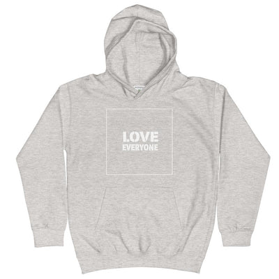 HYBRID NATION KIDS 'LOVE EVERYONE' HOODIE Kids Sweatshirt Printful Heather Grey XS