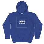HYBRID NATION KIDS 'LOVE EVERYONE' HOODIE Kids Sweatshirt Printful Royal Blue XS 