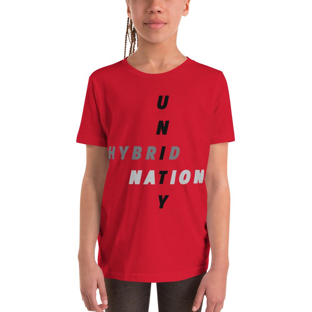 HYBRID NATION KIDS S/S "UNITY" TEE Kids T-Shirt Printful Red S 
