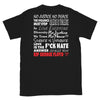 HYBRID NATION "NO JUSTICE" TEE Unisex T-Shirt Hybrid Nation - Apparel (on blanks) S Black