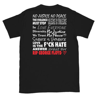 HYBRID NATION "NO JUSTICE" TEE Unisex T-Shirt Hybrid Nation - Apparel (on blanks) S Black