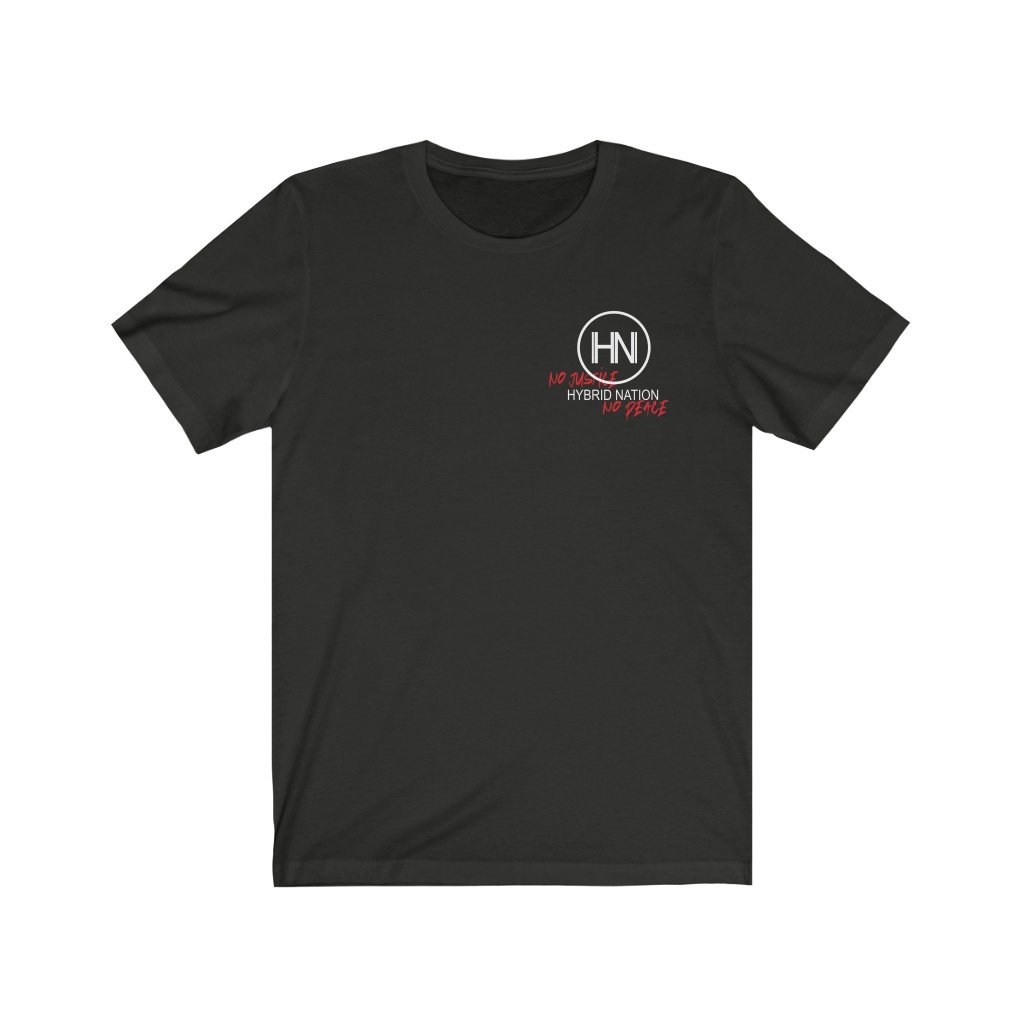 HYBRID NATION NO JUSTICE TEE VOL. 2 T-Shirt Printify Vintage Black L 