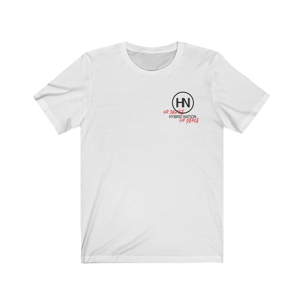 HYBRID NATION NO JUSTICE TEE VOL. 2 T-Shirt Printify White XS 