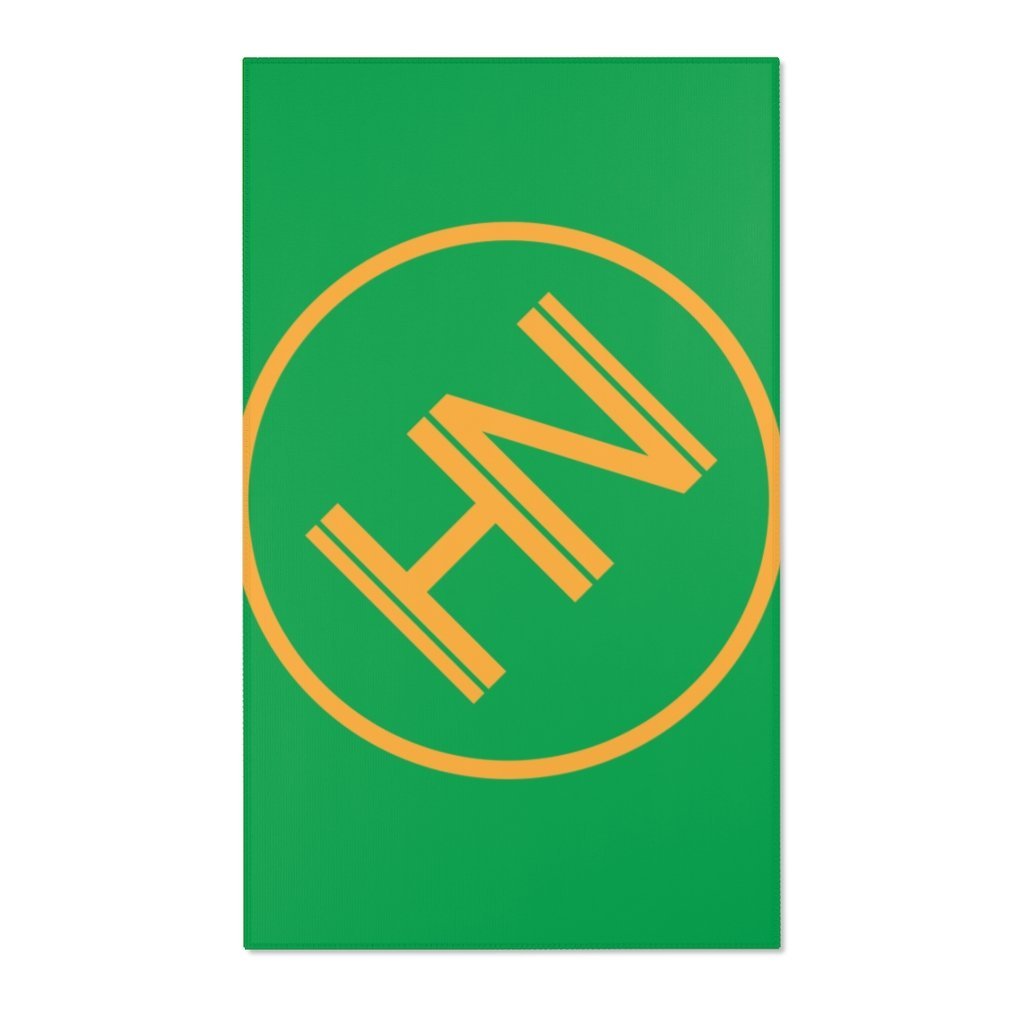Hybrid Nation Oversized Logo Area Rug (Spring Green) Home Decor Printify 36" x 60" 