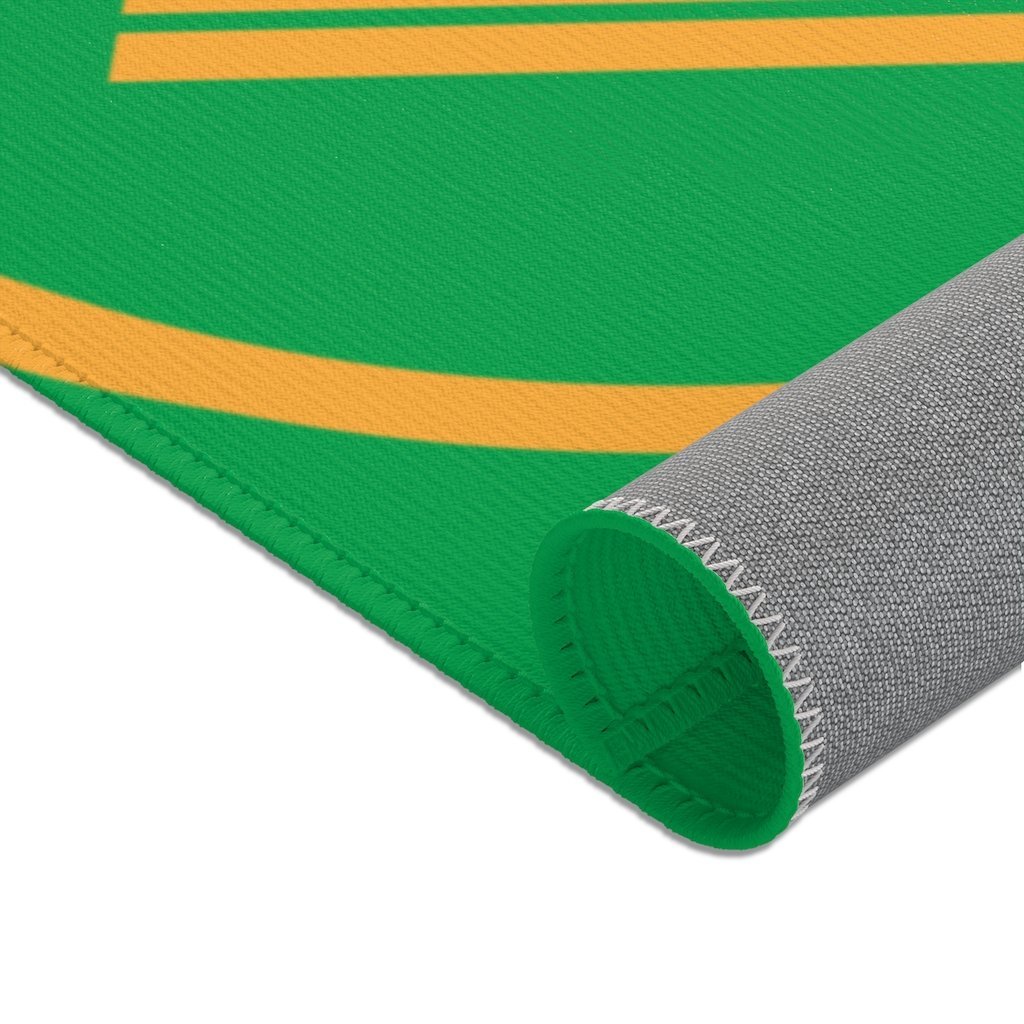 Hybrid Nation Oversized Logo Area Rug (Spring Green) Home Decor Printify 