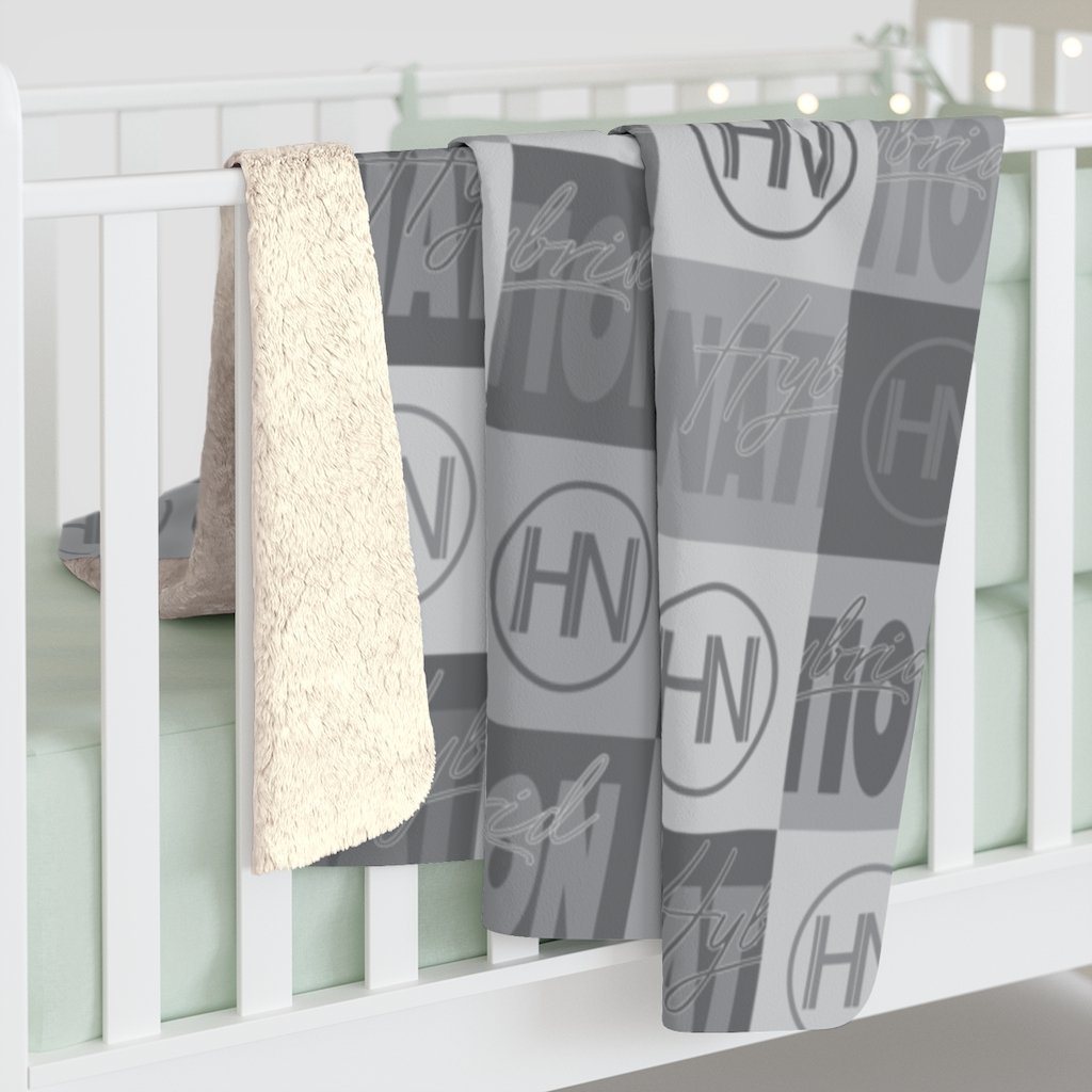 HYBRID NATION SHERPA FLEECE BLANKET Home Decor Printify 
