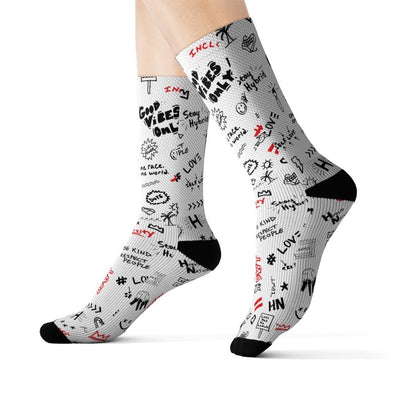 HYBRID NATION "SKETCH" CREW SOCKS All Over Prints Printify