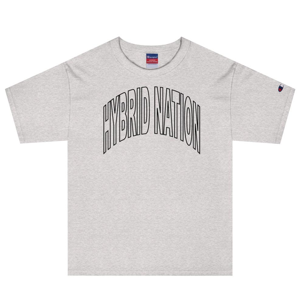HYBRID NATION SS20 TEAM TEE MEN'S TEE Printful Oxford Grey Heather S 