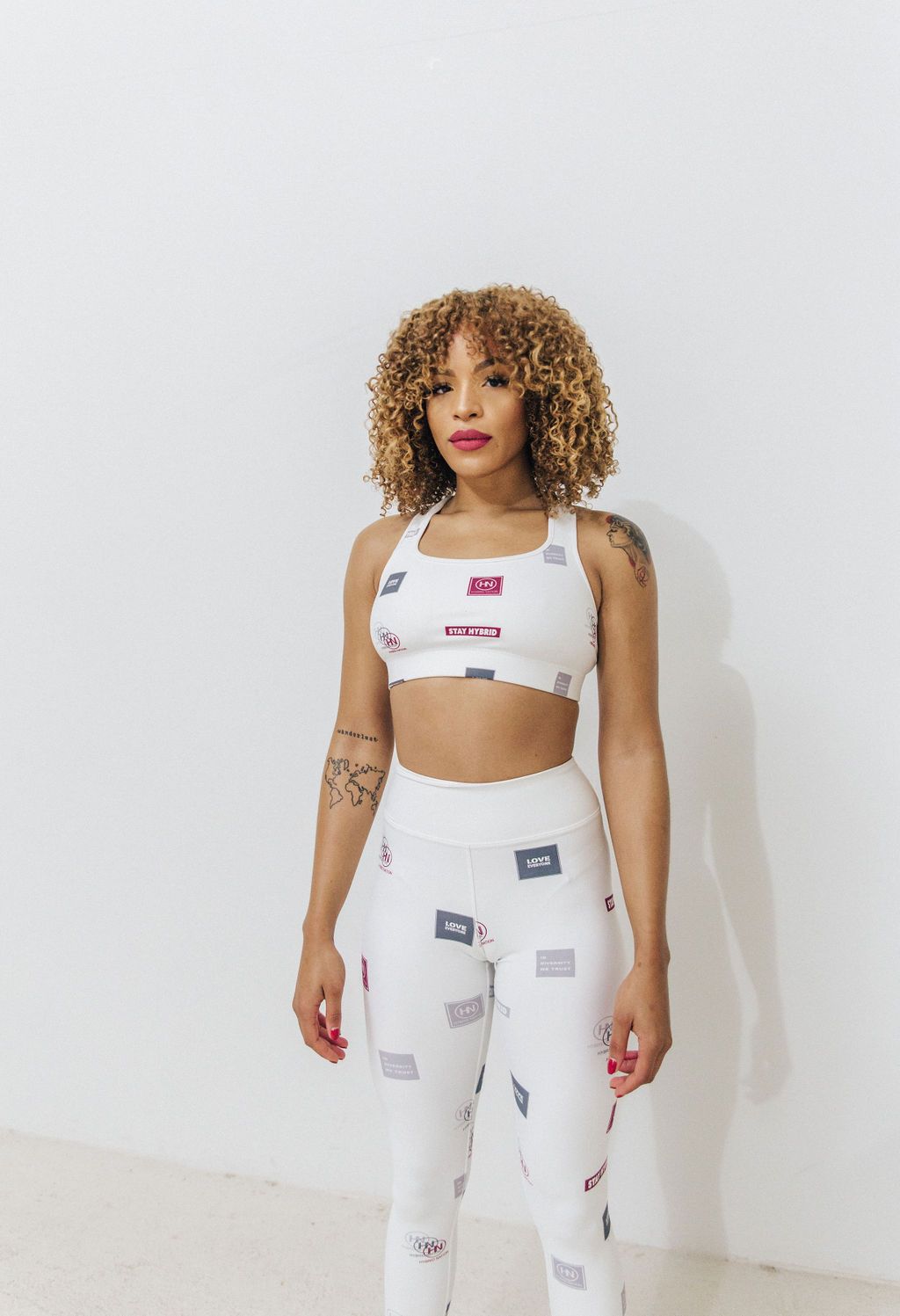 HYBRID NATION WOMEN AOP LEGGINGS Women's Athletic Leggings Printful 