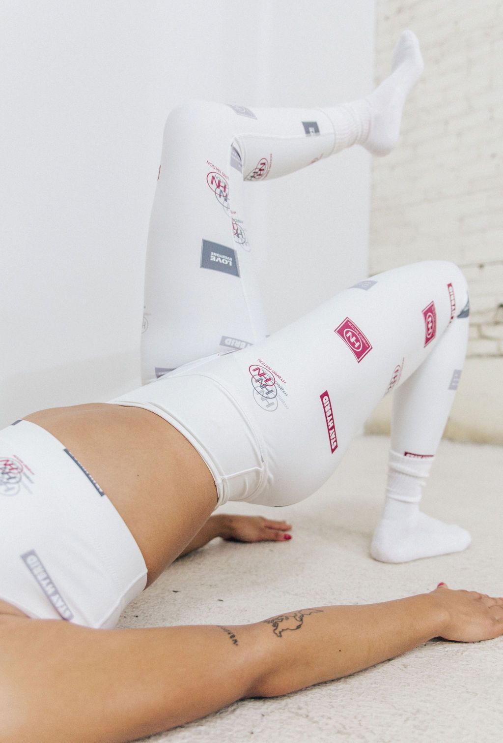 HYBRID NATION WOMEN AOP LEGGINGS Women's Athletic Leggings Printful 
