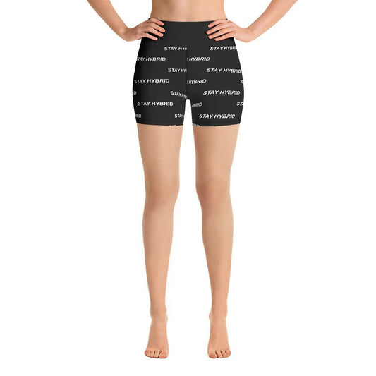 HYBRID NATION WOMEN ATHLETIC SHORTS Women's Athletic Shorts Printful XS Black 