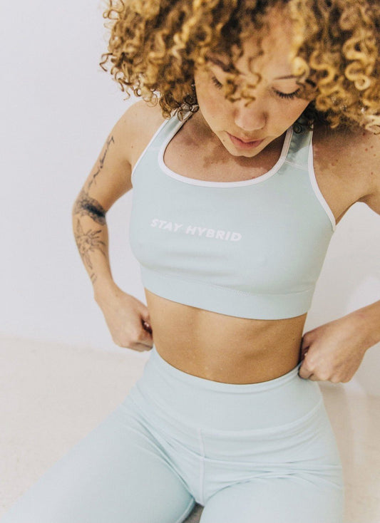 HYBRID NATION WOMEN ATHLETIC SPORTS BRA (MINT) Women's Sports Bra Printful 
