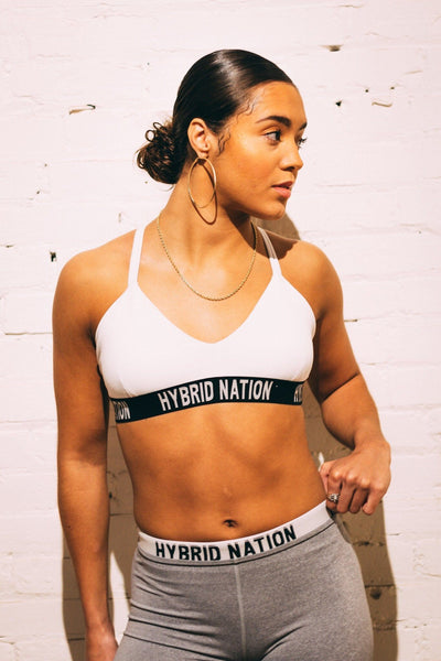 HYBRID NATION WOMEN FREE COMFORT SPORTS BRA (WHITE) Women's Sports Bra Hybrid Nation Women (China) XS