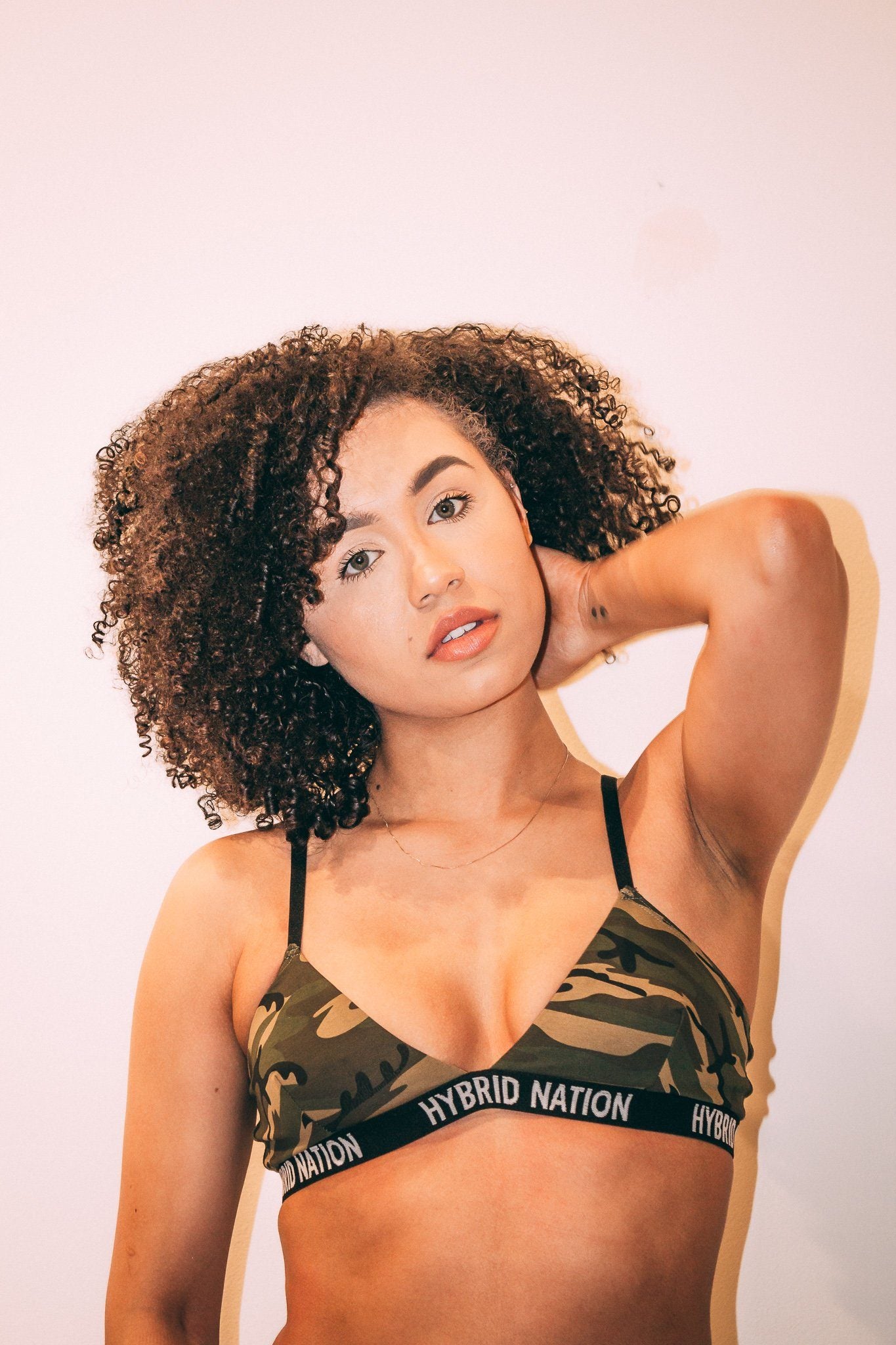 HYBRID NATION WOMEN GREEN CAMO BRALETTE Women's Bralette Hybrid Nation Women 