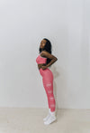 HYBRID NATION WOMEN HIGH-WAISTED LEGGINGS (CORAL) Women's Athletic Leggings Printful