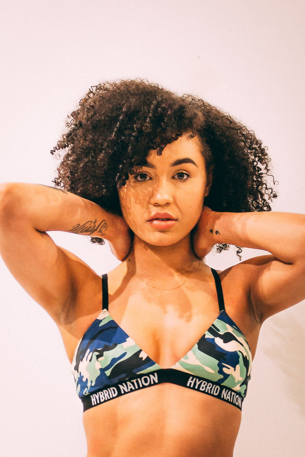 HYBRID NATION WOMEN NAVY CAMO BRALETTE Women's Bralette Hybrid Nation Women 