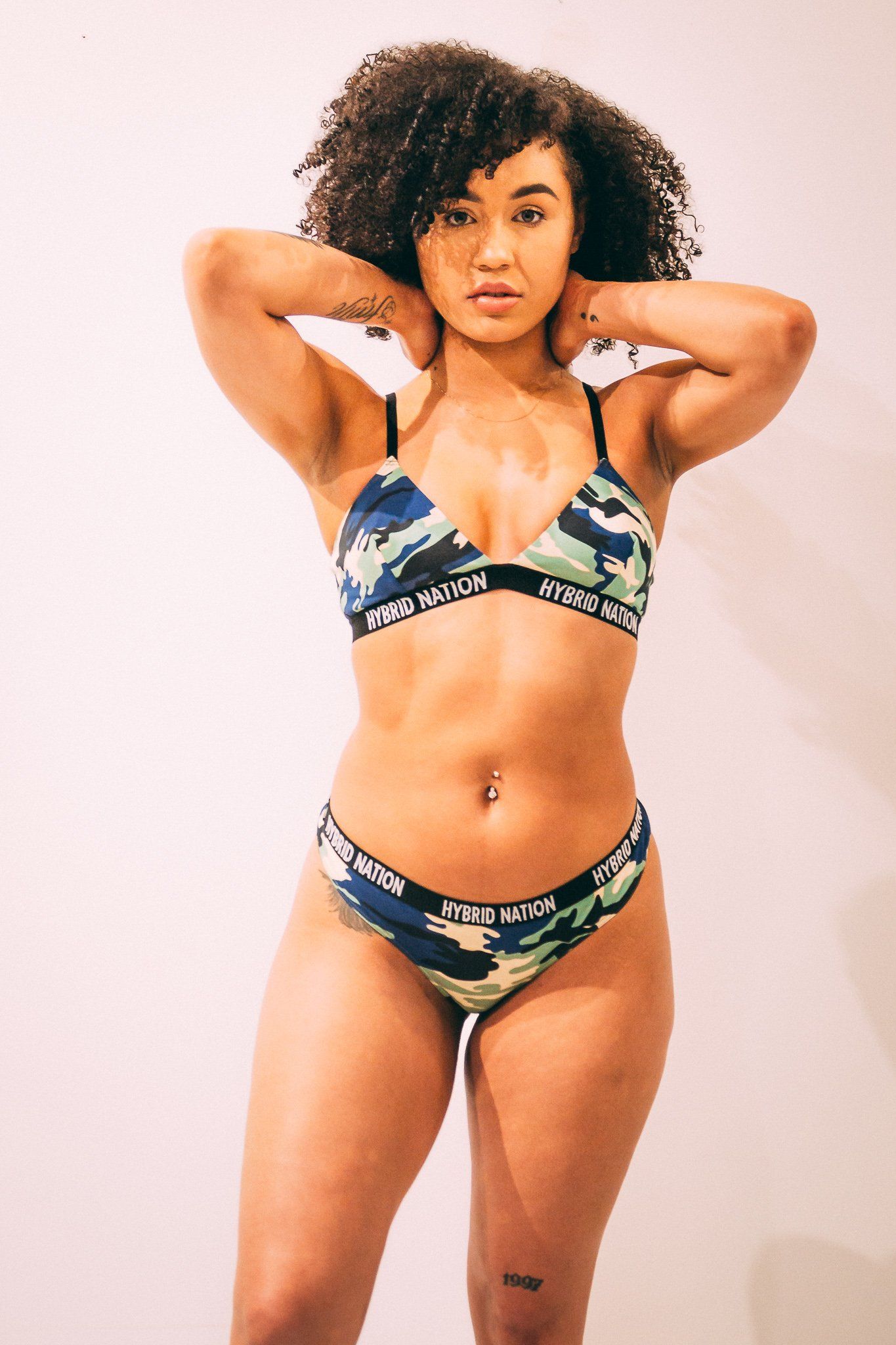 HYBRID NATION WOMEN NAVY CAMO TRIANGLE THONG Women's Underwear Hybrid Nation Women (China) 