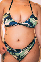 HYBRID NATION WOMEN NAVY CAMO TRIANGLE THONG Women's Underwear Hybrid Nation Women (China) 