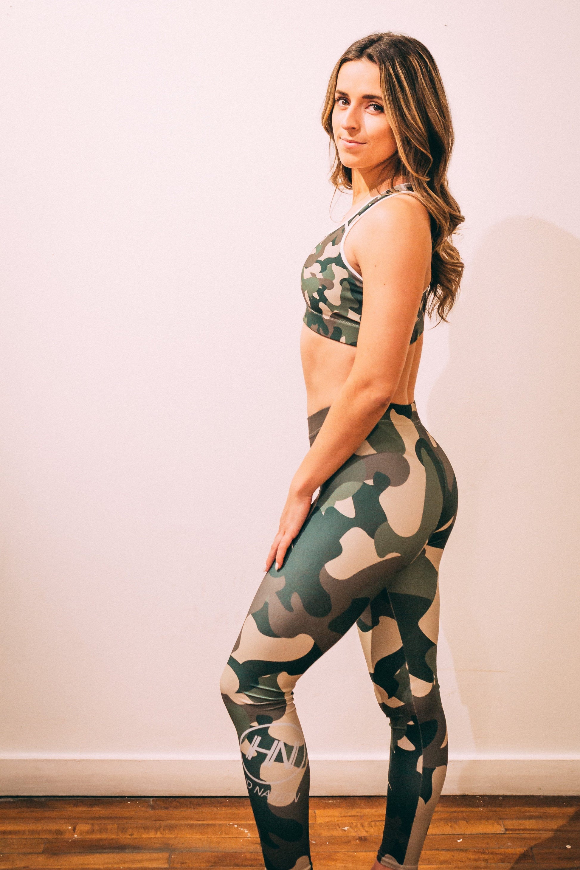 HYBRID NATION WOMEN SPORT FLEX LEGGINGS (CAMO) Women's Athletic Leggings Printful 