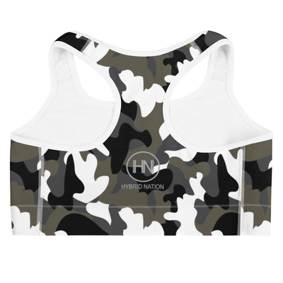 HYBRID NATION WOMEN SPORT FLEX SPORTS BRA (CAMO) Women's Sports Bra Printful