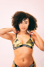 HYBRID NATION WOMEN YELLOW CAMO BRALETTE Women's Bralette Hybrid Nation Women 