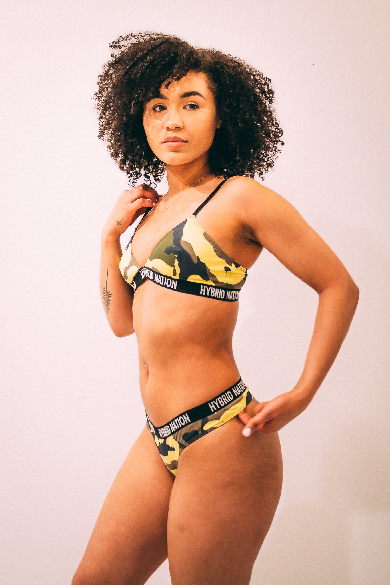 HYBRID NATION WOMEN YELLOW CAMO TRIANGLE THONG Women's Underwear Hybrid Nation Women (China) 