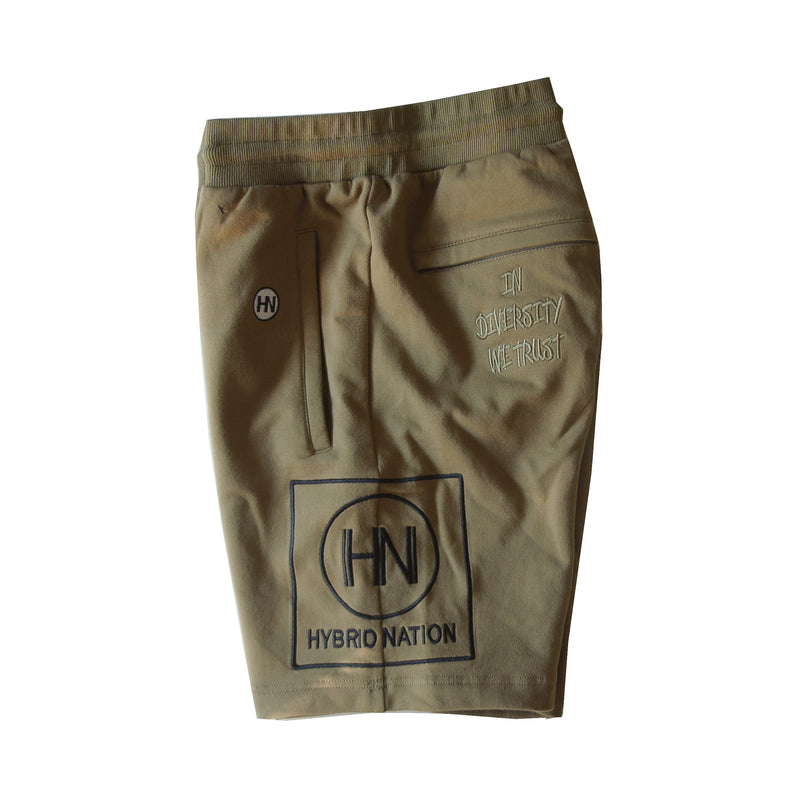Hybrid Nation Tech Fleece Shorts (Large HN logo)