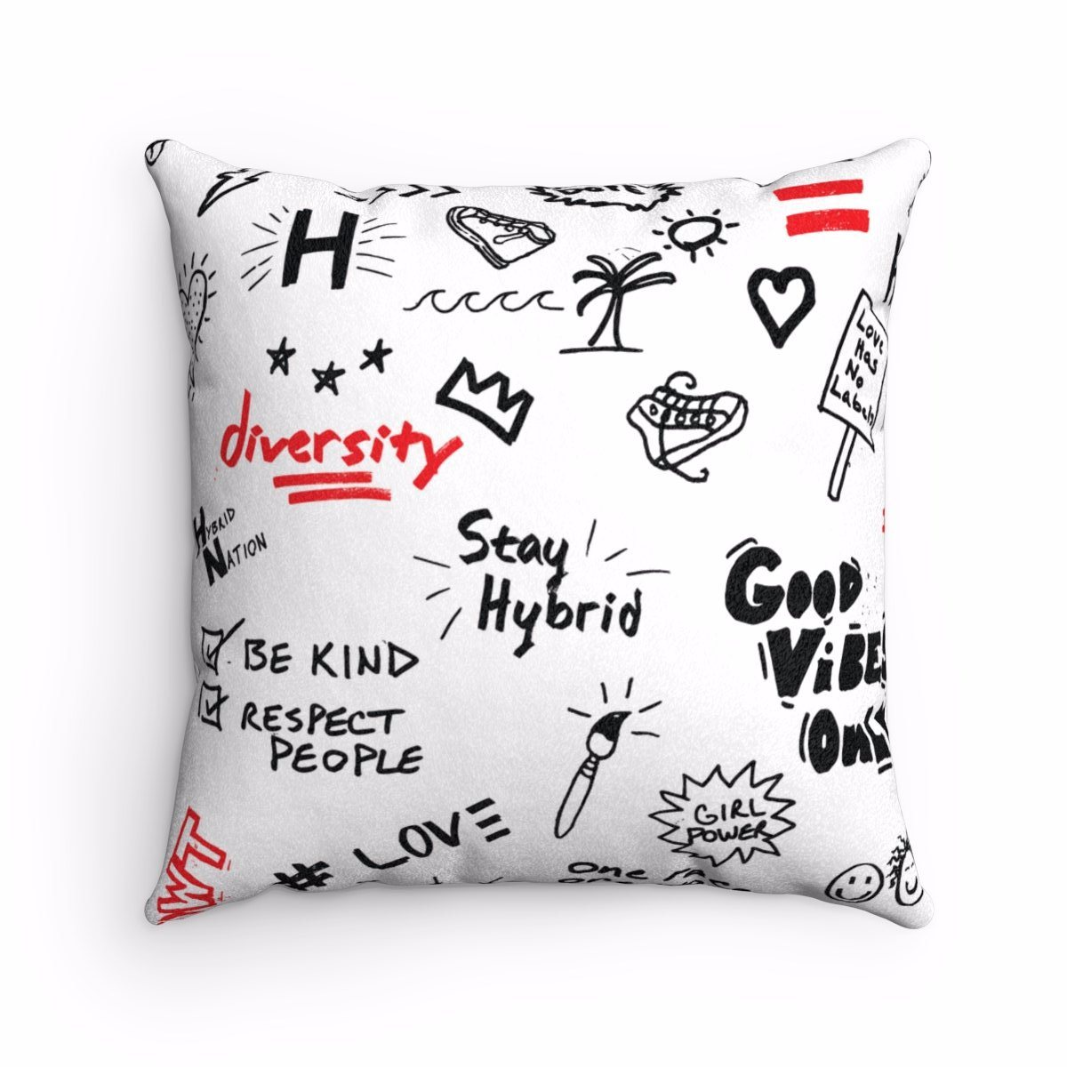 HYBRID NATION "SKETCH" FAUX SUEDE PILLOW